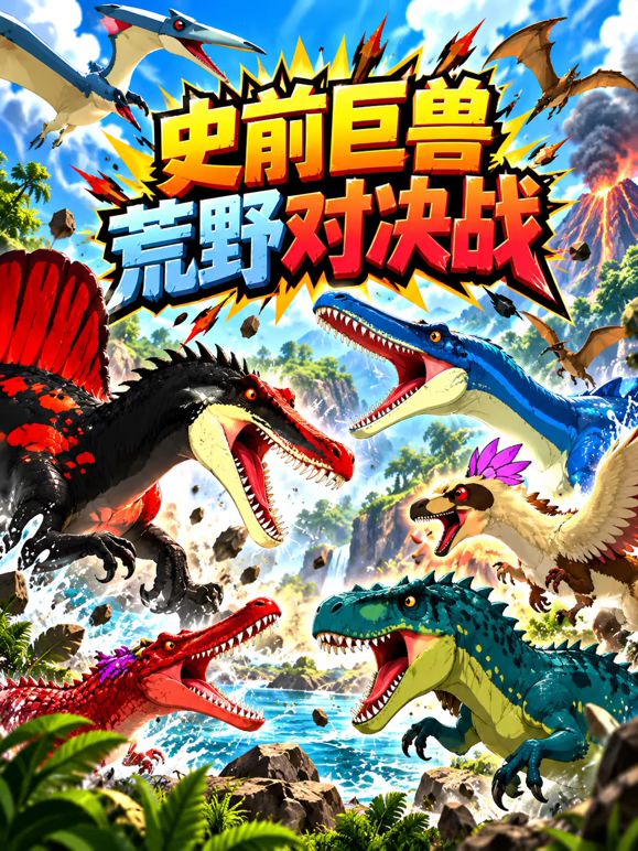 史前巨兽荒野对决战高清海报